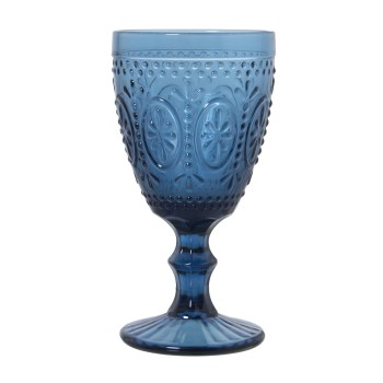 Coppe In Vetro - Azzurro - 300ml Ø9x16,5cm, Apto Lavavajillas