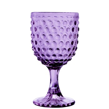 Copa Cristal Violeta 270ml Deco. Esferas Ø9x16,5cm, Apto Lavavajillas