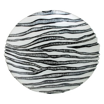 Centro Cristal 40cm Cebra Ø40x6cm