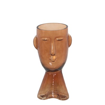 Orange Face Glass Vase 12x10x24cm