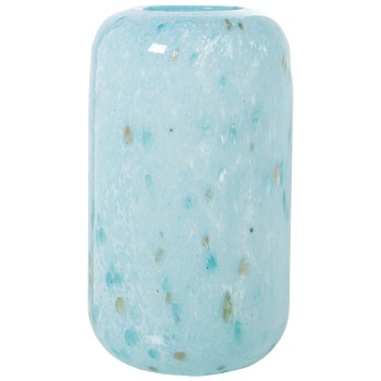 Light Blue Mottled Glass Vase- Ø19x34cm