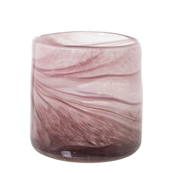 Portacandele In Vetro - Rosa Terra Ø10x10cm