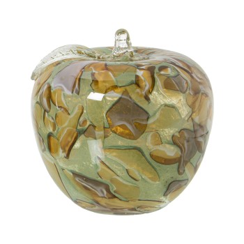 Mela In Vetro - Verde Terra- Ø13x13cm