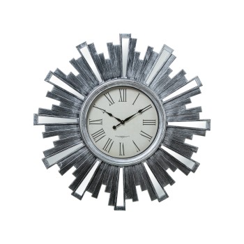 Reloj Pared Resina Plateado Ø57,5x4,5cm-pila:1xaa(no Incl