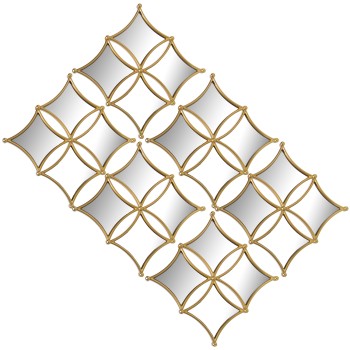 S/6 Old Golden Melamine W/mirror Wall Decorations_25x25cm