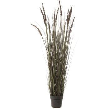 Piante Artificiali - Erba Con Spighe - 158cm Marrone Ø30x158cm, Maceta:ø17,14x17cm