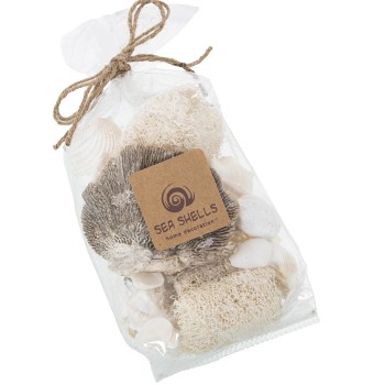 Sac De Coquillages Blancs- _bolsa:10x5x13/23cm Peso:180gr