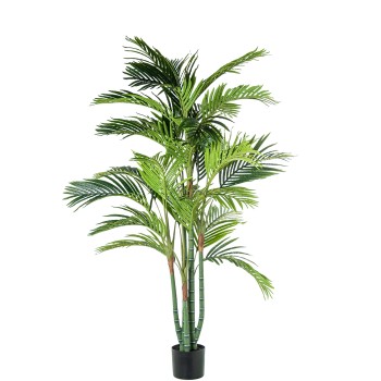 Planta Artificial Palmera Bamb 180 Cm 6 Troncos 26 Hojas 180 Cm.