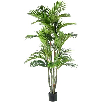 Planta Artificial Palmera Bambu 190 Cm 6 Troncos 30 Hojas 190 Cm.