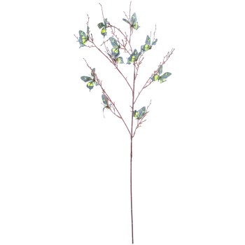 Rama Mariposas Verde/amarillas Poliéster 92cm