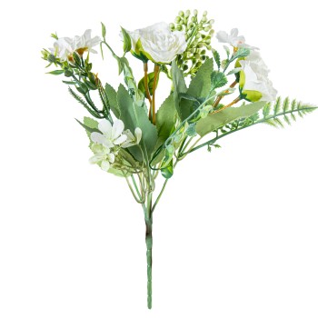 Bouquet De Fleurs Blanches 27cm