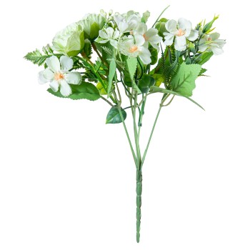 Ramo Flores Blanca/verdosa Poliéster 27cm