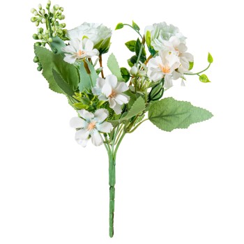 Ramo Flores Celestes Poliéster 27cm