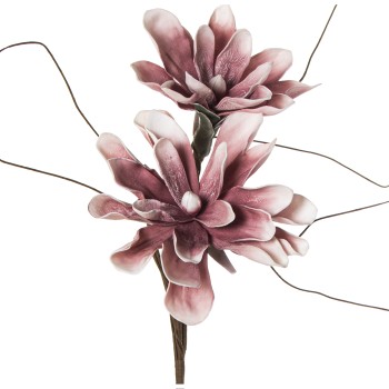 Branches Avec 2 Fleurs Violettes 95cm - Caoutchouc Eva Et Papier _95cm