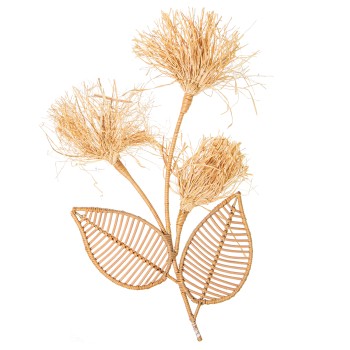 Adorno Pared Flores Ratán 33x65cm