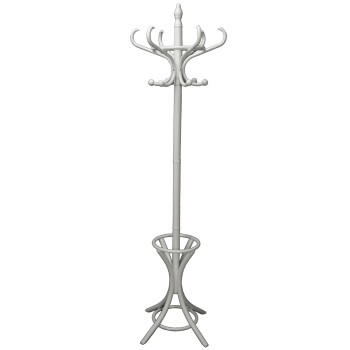 Perchero De Pie Madera Blanca Ø53x186cm,madera:abedul/álamo