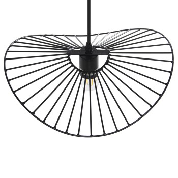Lámpara Techo Metal Negro 1xe27 Max 60w, No Incluida 37x32x10cm, Cable Negro 75cm