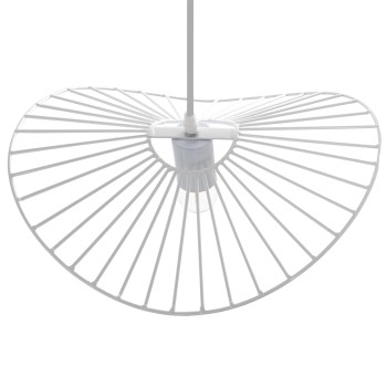 Lampada Soffitto In Metallo Bianco- _37x32x10cm, Cable Blanco 75cm