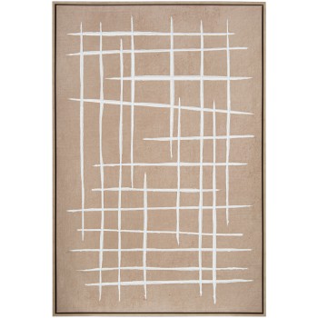 Cuadro Lienzo Marco Madera Natural 80x120cm 50%pintado Beige 82,6x122,6x4,3cm Int:80x120cm