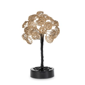 Figura Árbol Metal Dorado/negro 20x20x20cm