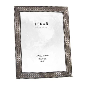 Silver Resin Photo Frame - 15x20cm- Ext:18,5x1,5x23cm