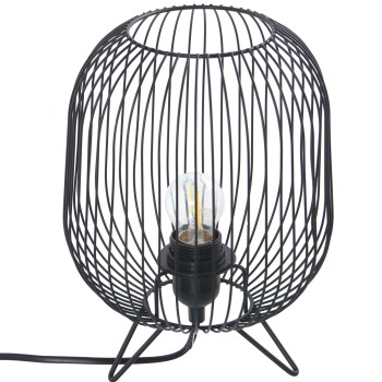 Lámpara Sobremesa Metal Negro 1xe27 Max40w No Incluida Ø21x27cm