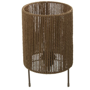 Lámpara Sobremesa Mimbre/metal 1xe27 Max40w No Incluida Ø19x31cm Pantalla:ø19x22cm
