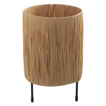 Lámpara Sobremesa Mimbre/metal 1xe27 Max40w No Incluida Ø16x26cm