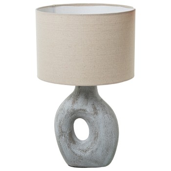 Lámpara Sobremesa Cerámica Crudo, 1xe27 Max.40w Ø32x52cm Base:21,5x10x29cm