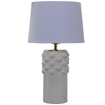 Lámpara Sobremesa Cerámica Blanco Mate+92227,1xe27,max.40w Ø28x49cm, Base:ø13x33cm