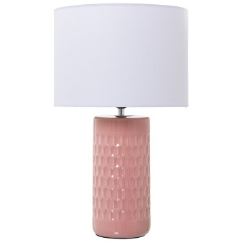 Lámpara Sobremesa Cerámica Rosa, 1xe27, Max.40w Ø25x42cm, Base: Ø10,5x24cm