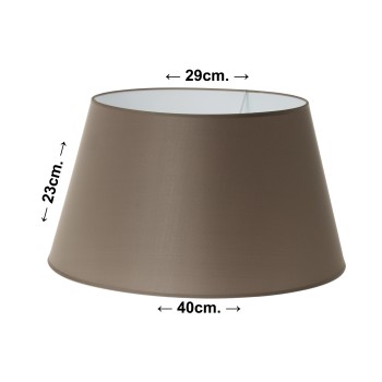 Pantalla Redonda 40x29x23 Cm(percal) Marrón Topo Ø40xø29x23cm