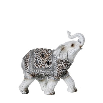Figura Resina Elefante Blanco 15x7x15cm