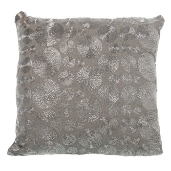 Cojín 45x45cm Plata Círculosc/cremallera Políester 45x45cm