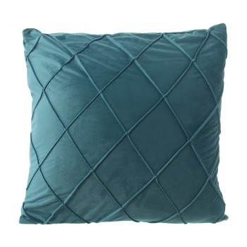 Cojín Terciopelo Azul Rombos C/cremallera 45x45cm