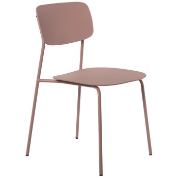 Silla Pp Rosa Patas Metal 43x48x78cm, Alt.asiento:44cm