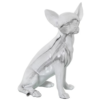 Statuette En Résine - Chien - Finition Marbrée- 15x13x26cm