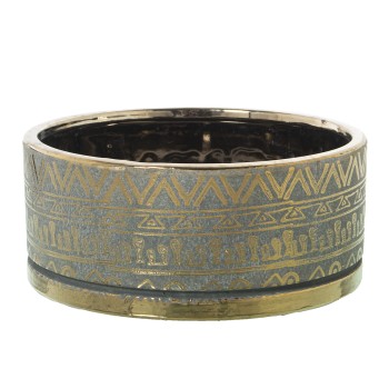Macetero Cerámica Verde/oro Ø20x9cm