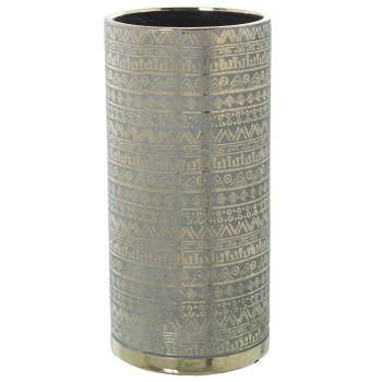 Paragüero Porcelana Verde/oro Ø22x46cm