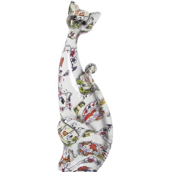 Decorated Casino Resin Cat Figure- 10x10x30cm