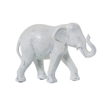 Figura Resina Elefante Blancoenvejecido 23x9x17cm
