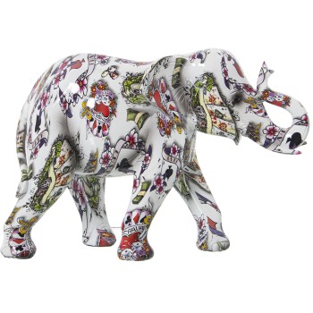 Figura Resina Elefante Decorado Casino 29x11x20cm
