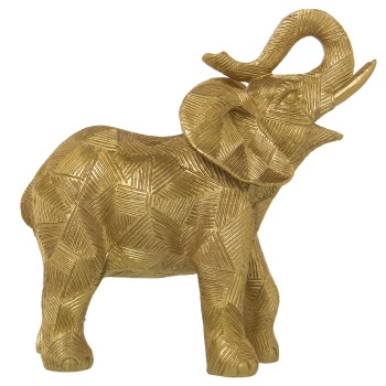 Statuetta In Resina - Elefante - Dorato- 24x11x25cm
