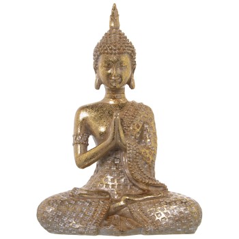 Golden Resin Buddha Figure- 18x10x26cm