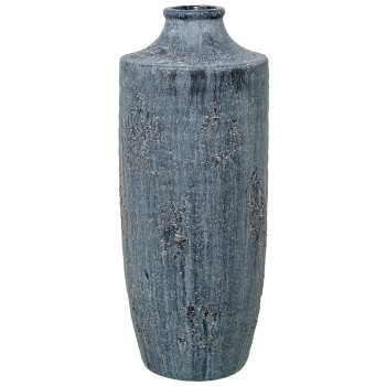 Jarrón Cerámica 42cm Gris Rústico Ø17x42cm