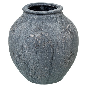 Vaso In Ceramica Grigia Rustica Ø19x19cm