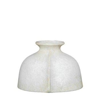 Jarrón Ceramica 20cm Blanco Rústico 28x23x20cm