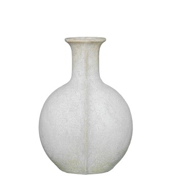 Jarrón Ceramica 36cm Blanco Rústico 26x20x36cm