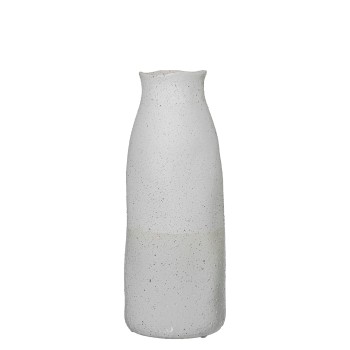 Jarrón Cerámica 40cm Blanco/crema Arena Ø16x40cm