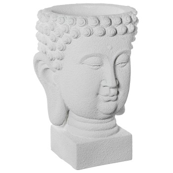 Grey Ceramic Flowerpot Buddha Face _40x38x56cm